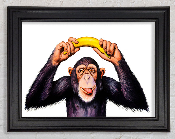 Cheeky Banana Monkey Framed Print