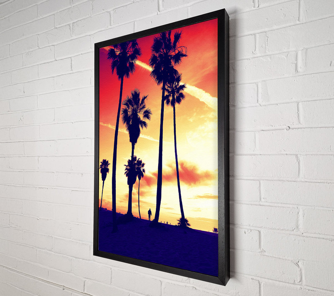  A Canvas Print of Palm Tree Sunset Canvas Print