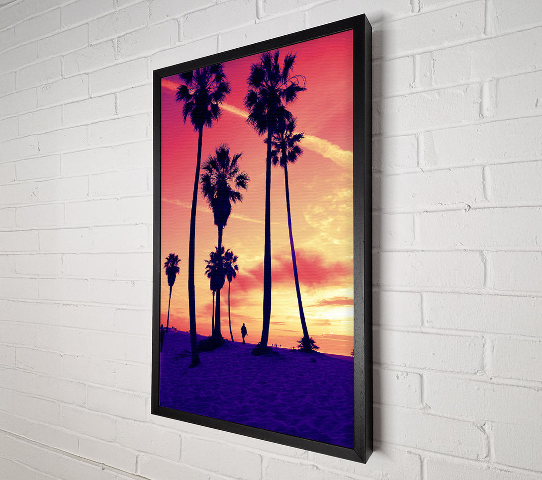  A Canvas Print of Los Angeles Palm Tree Walk Canvas Wall Art