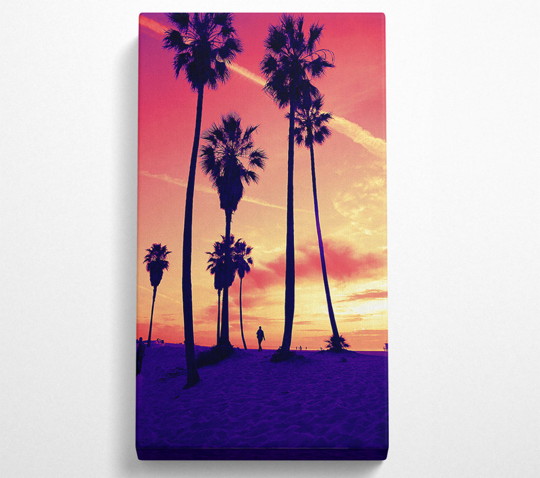  A Canvas Print of Los Angeles Palm Tree Walk Canvas Wall Art