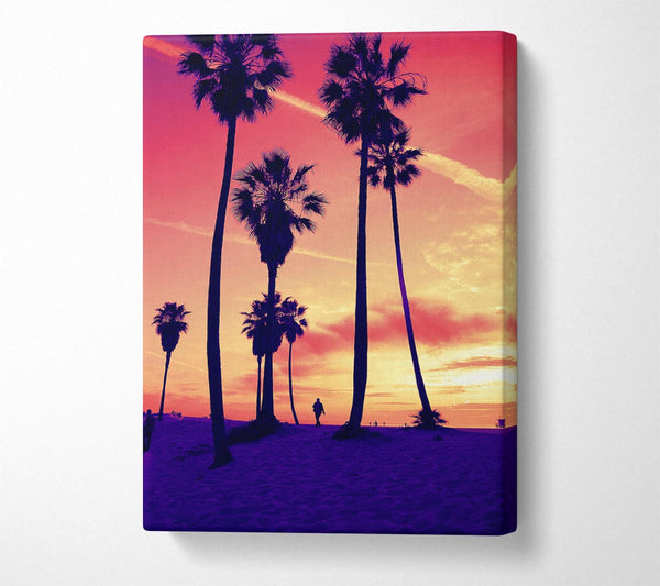  A Canvas Print of Los Angeles Palm Tree Walk Canvas Wall Art
