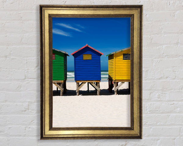 Beach Hut Sands Framed Print