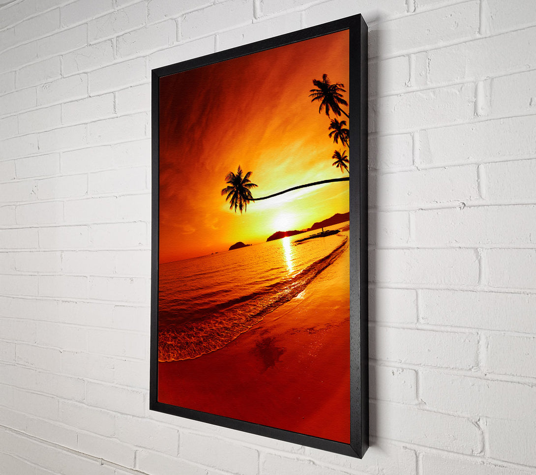  A Canvas Print of Ocean Sunset Palm Canvas Wall Art