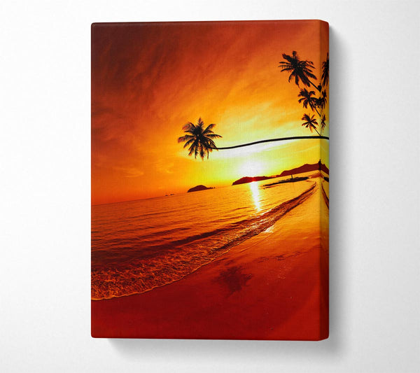  A Canvas Print of Ocean Sunset Palm Canvas Wall Art