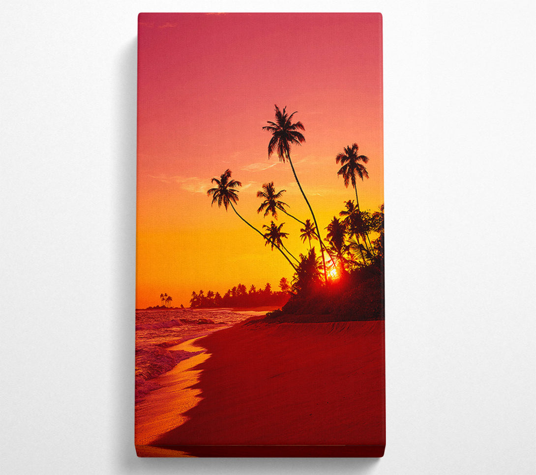  A Canvas Print of As The Sun Sets Under The Palm Trees Canvas Art