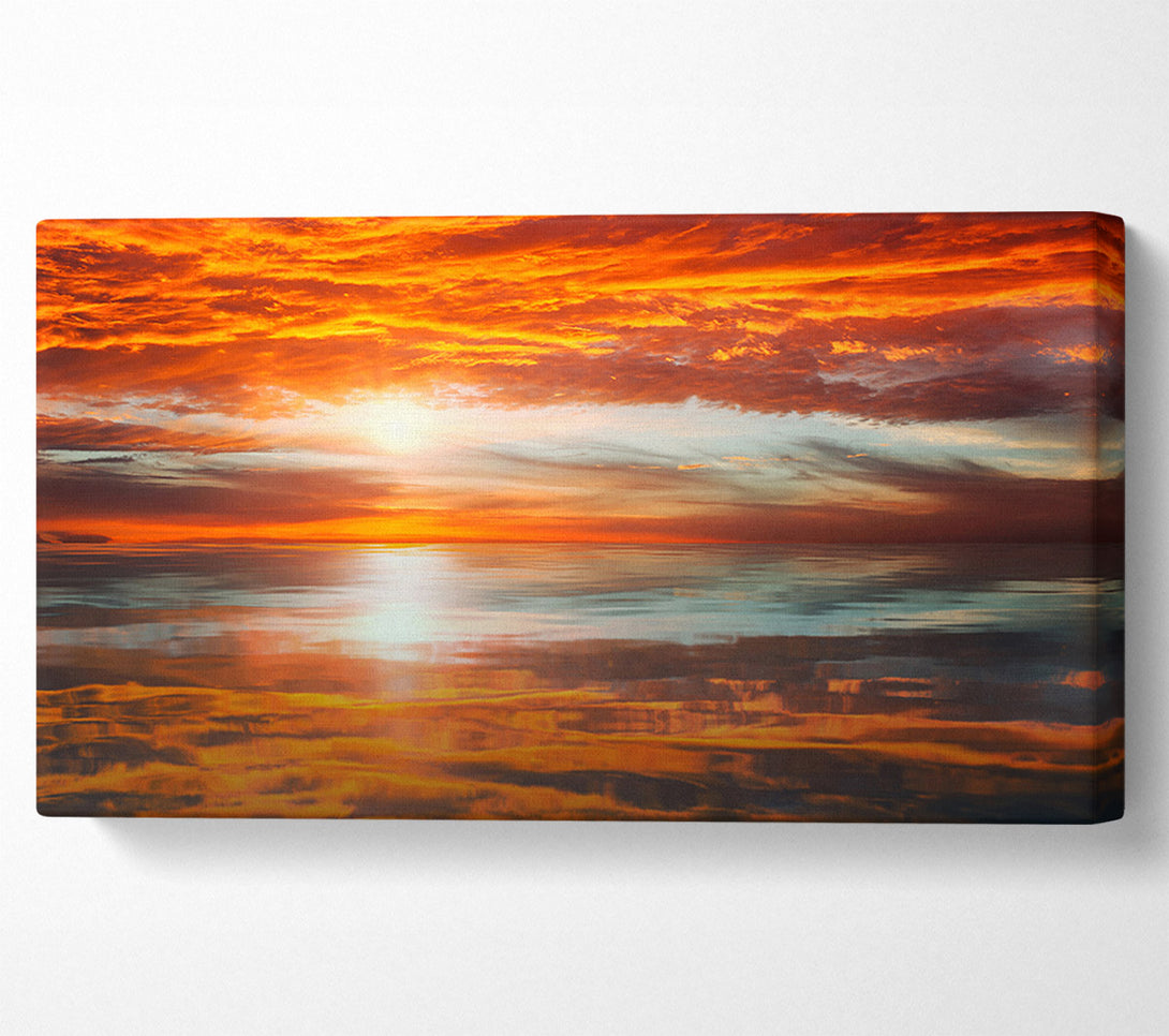  A Canvas Print of Reflections Of A Sunset Sky Canvas Art