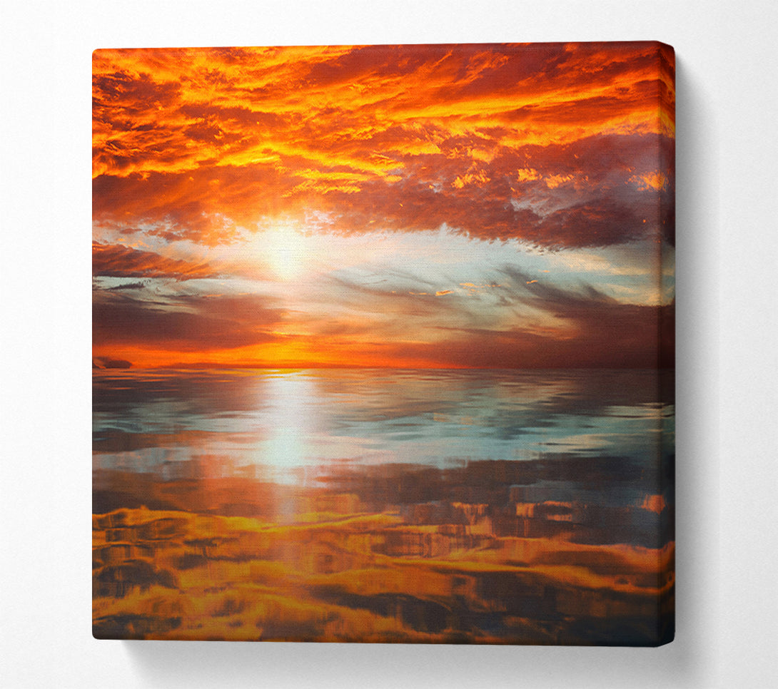 A Canvas Print of Reflections Of A Sunset Sky Canvas Art