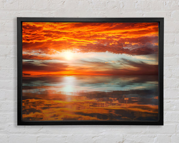 Reflections Of A Sunset Sky Framed Print