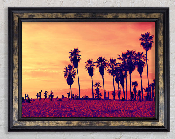 Santa Monica Sunset Framed Print