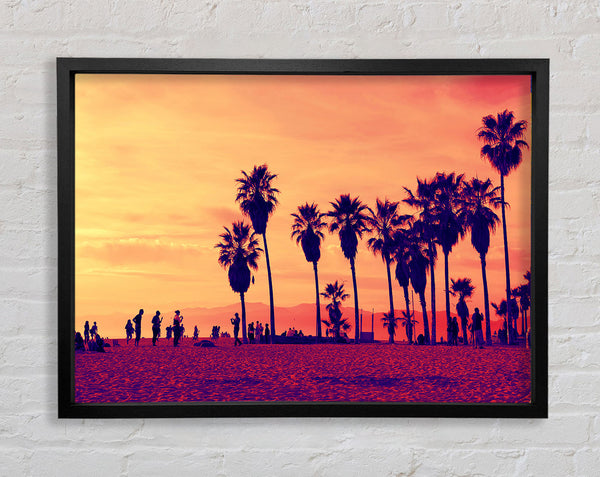 Santa Monica Sunset Framed Print