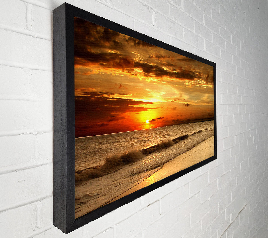  A Canvas Print of Sunset Waves 1 Canvas Art