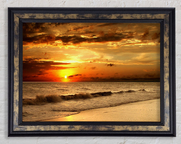 Sunset Waves 1 Framed Print