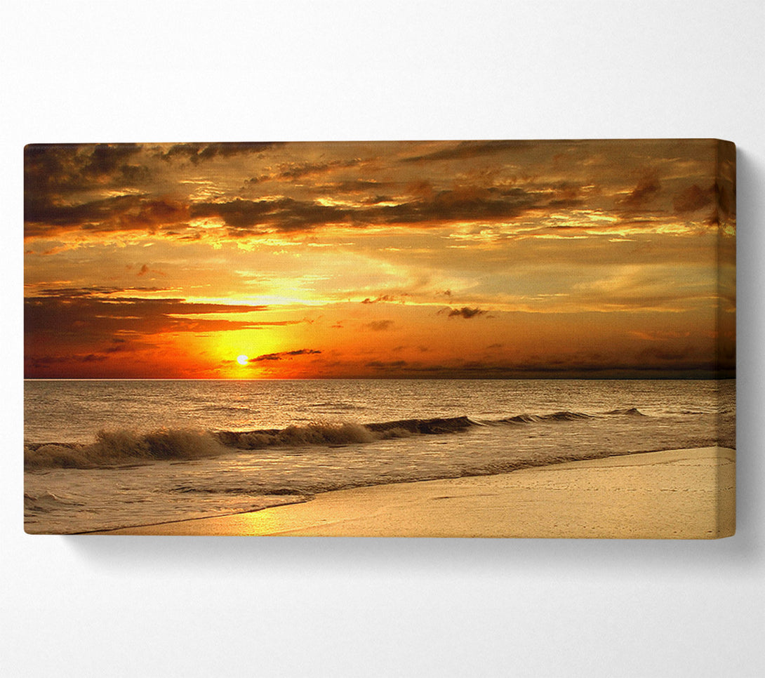  A Canvas Print of Sunset Waves 1 Canvas Art