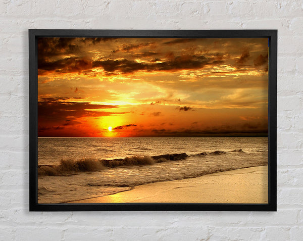 Sunset Waves 1 Framed Print