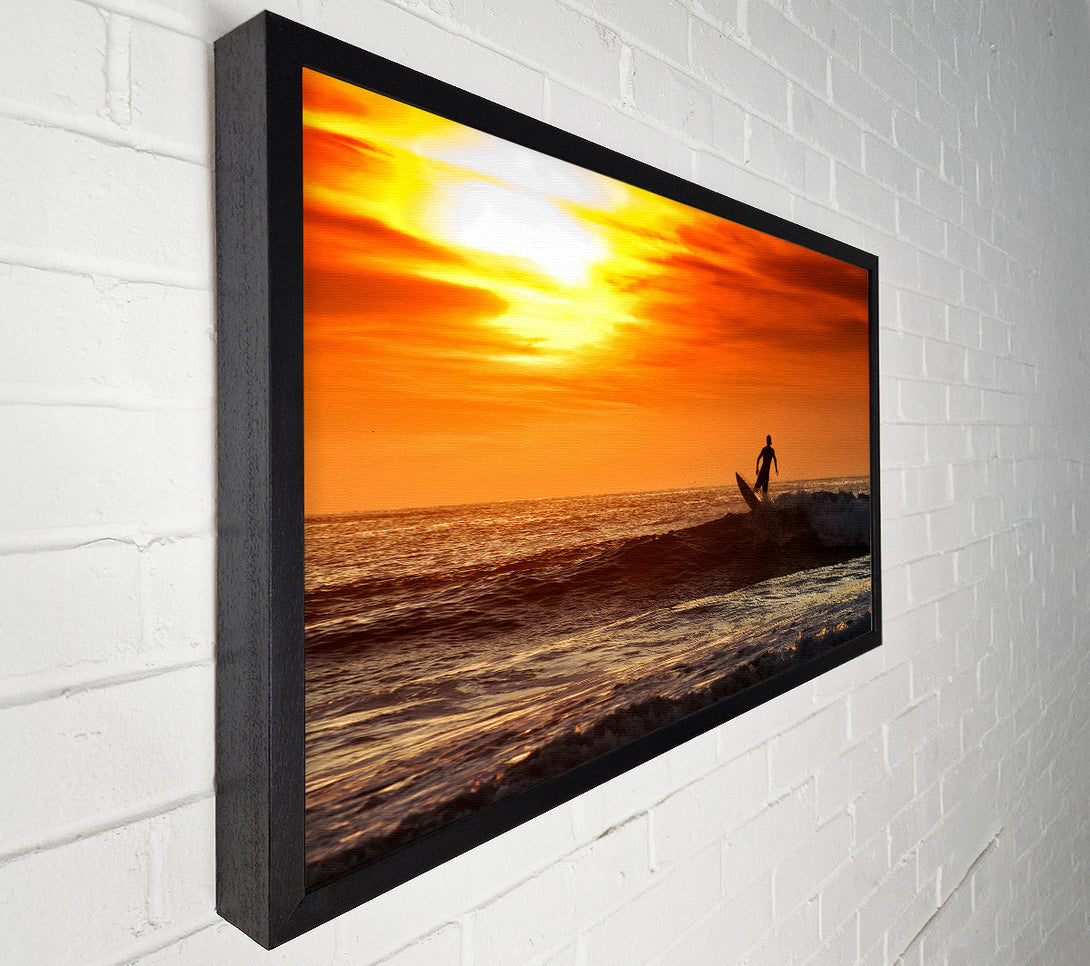  A Canvas Print of Sunset Surfing Canvas Wall Art
