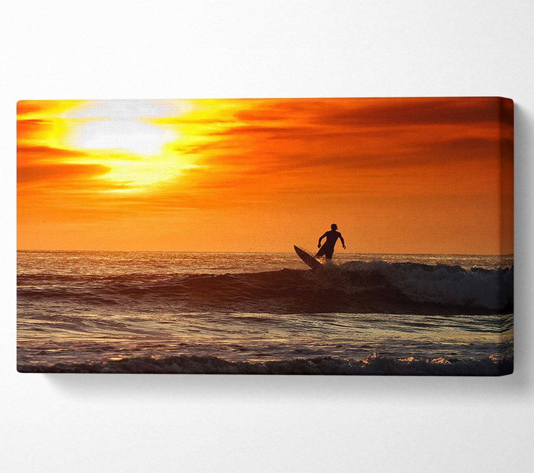  A Canvas Print of Sunset Surfing Canvas Wall Art