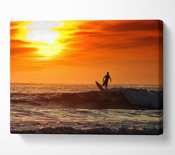  A Canvas Print of Sunset Surfing Canvas Wall Art