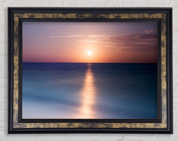 Tranquil Ocean Sun Framed Print