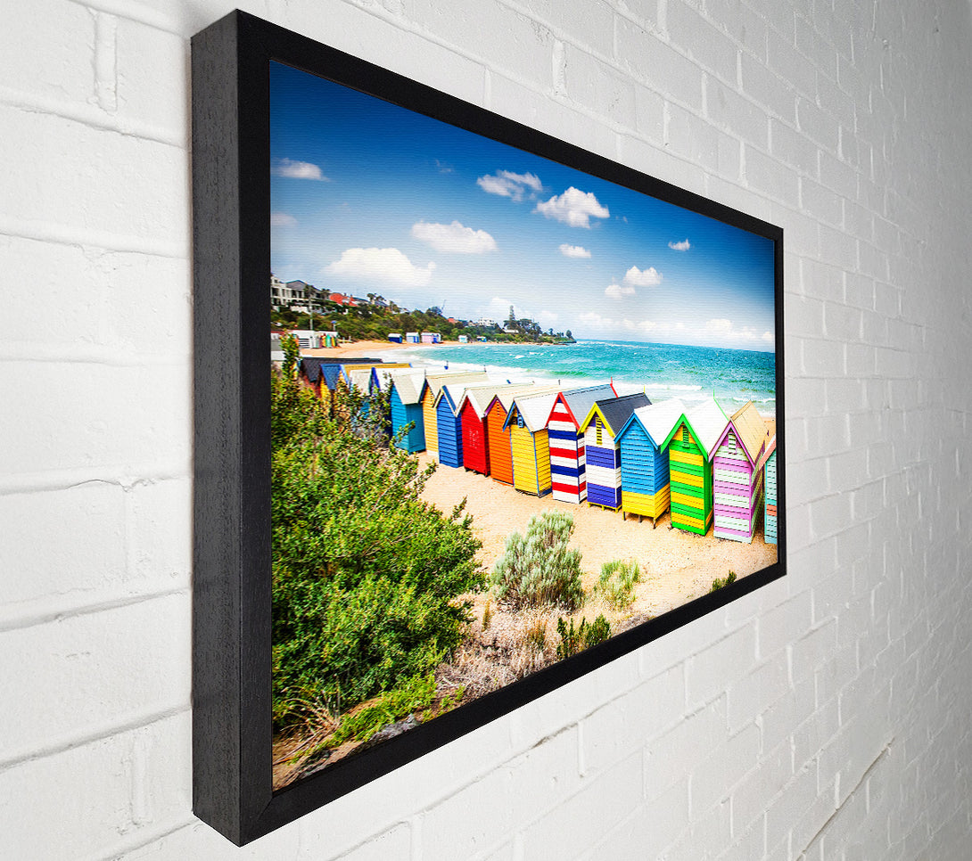  A Canvas Print of Beach Hut Delight Canvas Wall Art