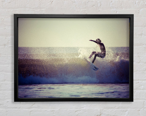 Surfing The Waves Framed Print