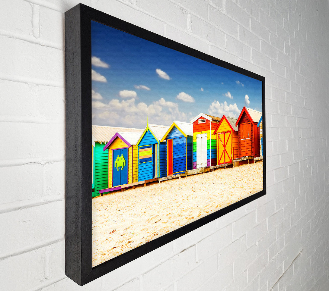  A Canvas Print of Colourful Beach Huts Canvas Art