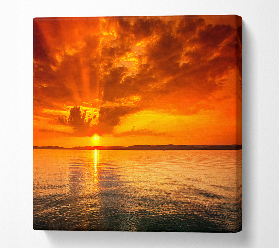  A Canvas Print of Stunning Sun Ray Ocean Canvas Print