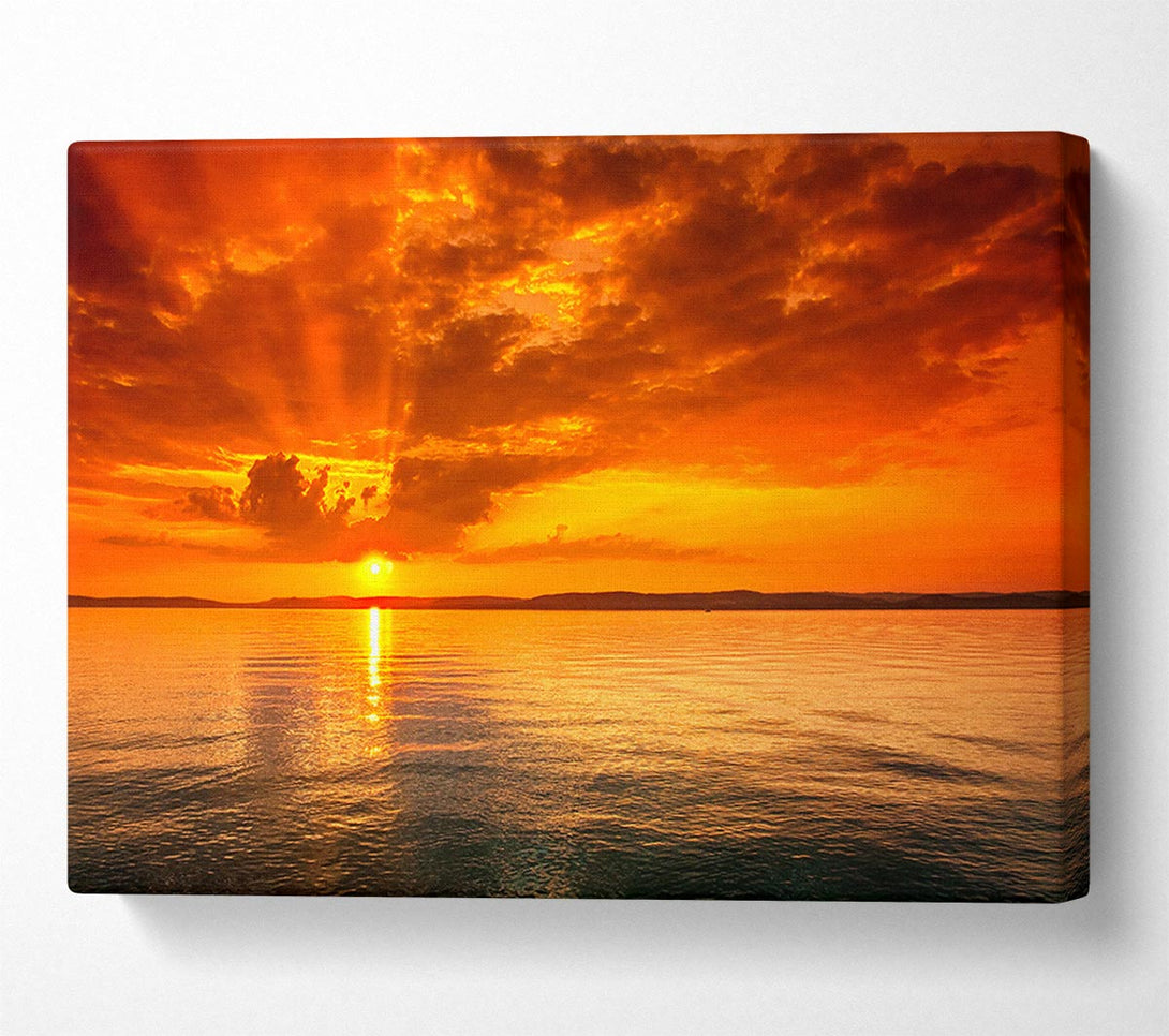  A Canvas Print of Stunning Sun Ray Ocean Canvas Print