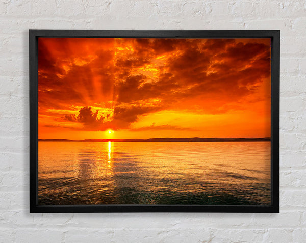 Stunning Sun Ray Ocean Framed Print