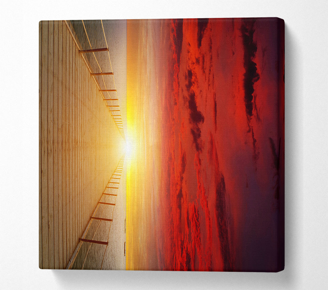  A Canvas Print of Amazing Sunset Boardwalk Canvas Art