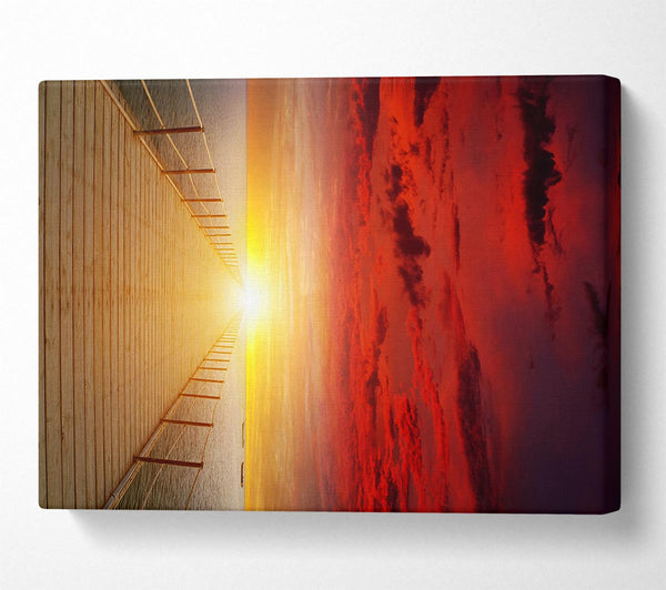  A Canvas Print of Amazing Sunset Boardwalk Canvas Art