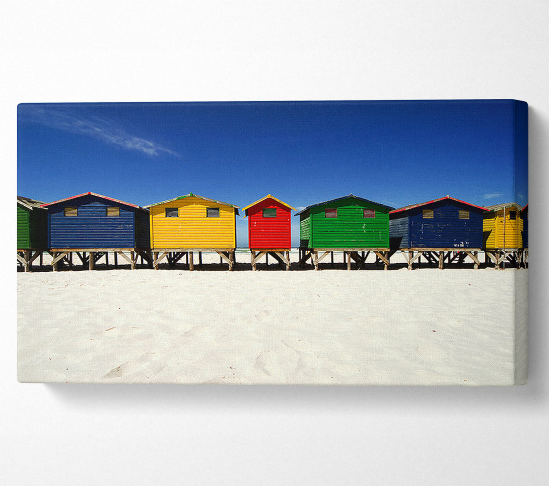  A Canvas Print of Beach Hut Skies Canvas Wall Art