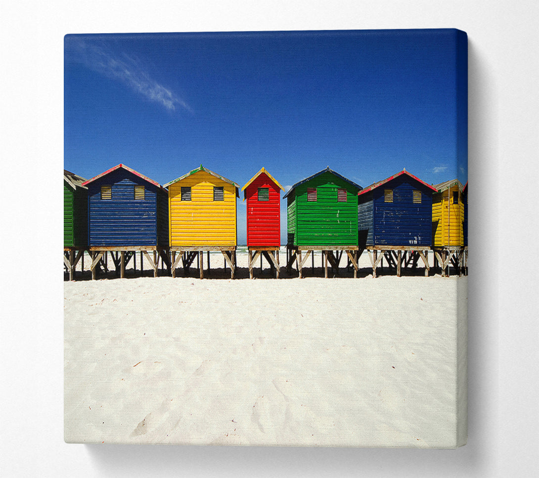  A Canvas Print of Beach Hut Skies Canvas Wall Art