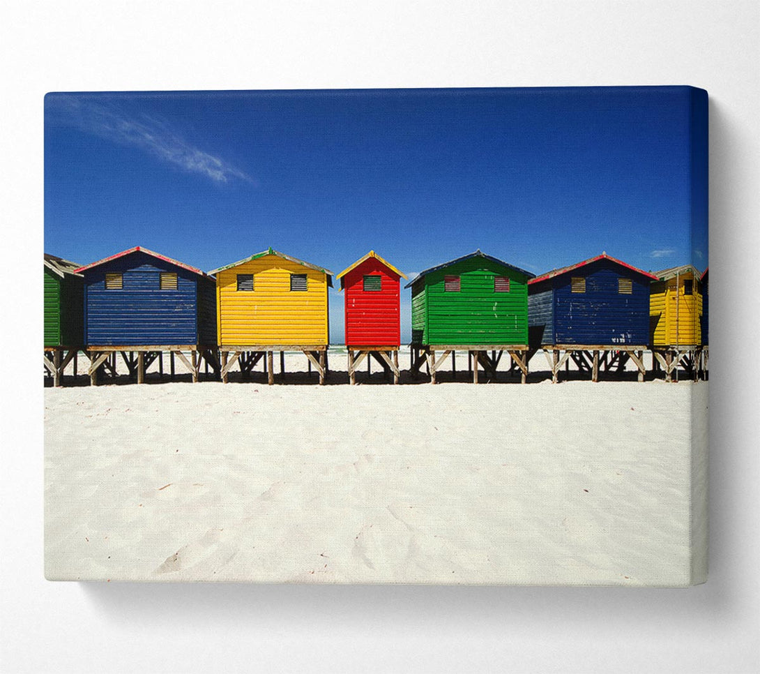  A Canvas Print of Beach Hut Skies Canvas Wall Art