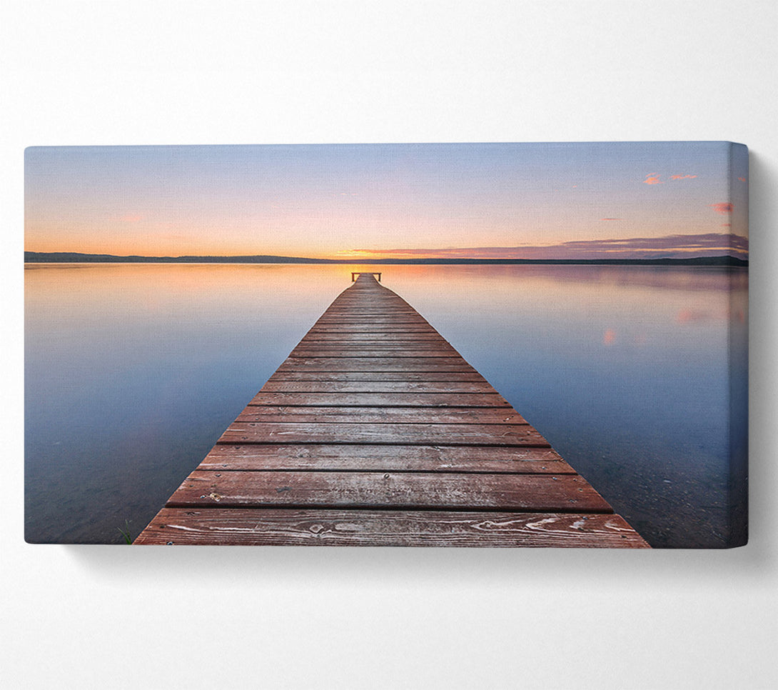  A Canvas Print of Tranquil Dock To The Sun Canvas Art