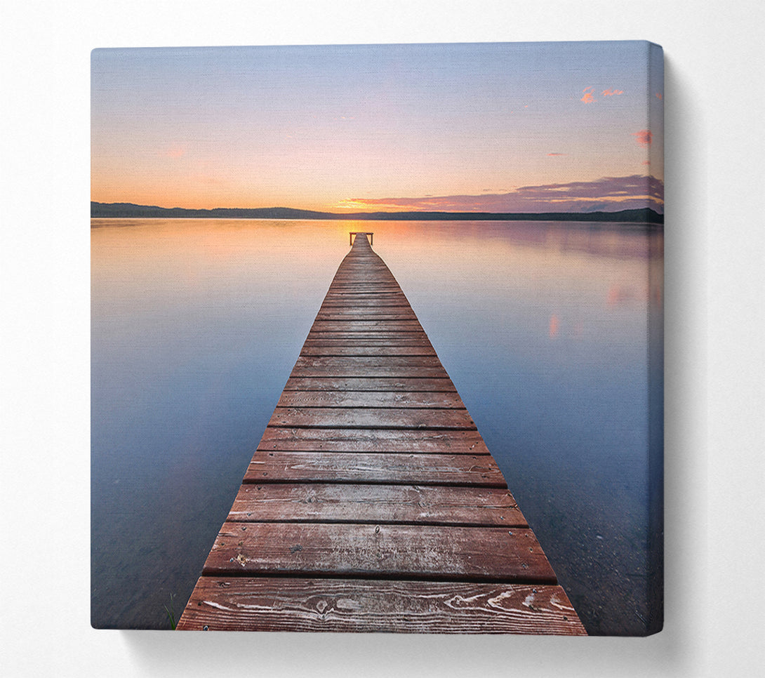  A Canvas Print of Tranquil Dock To The Sun Canvas Art