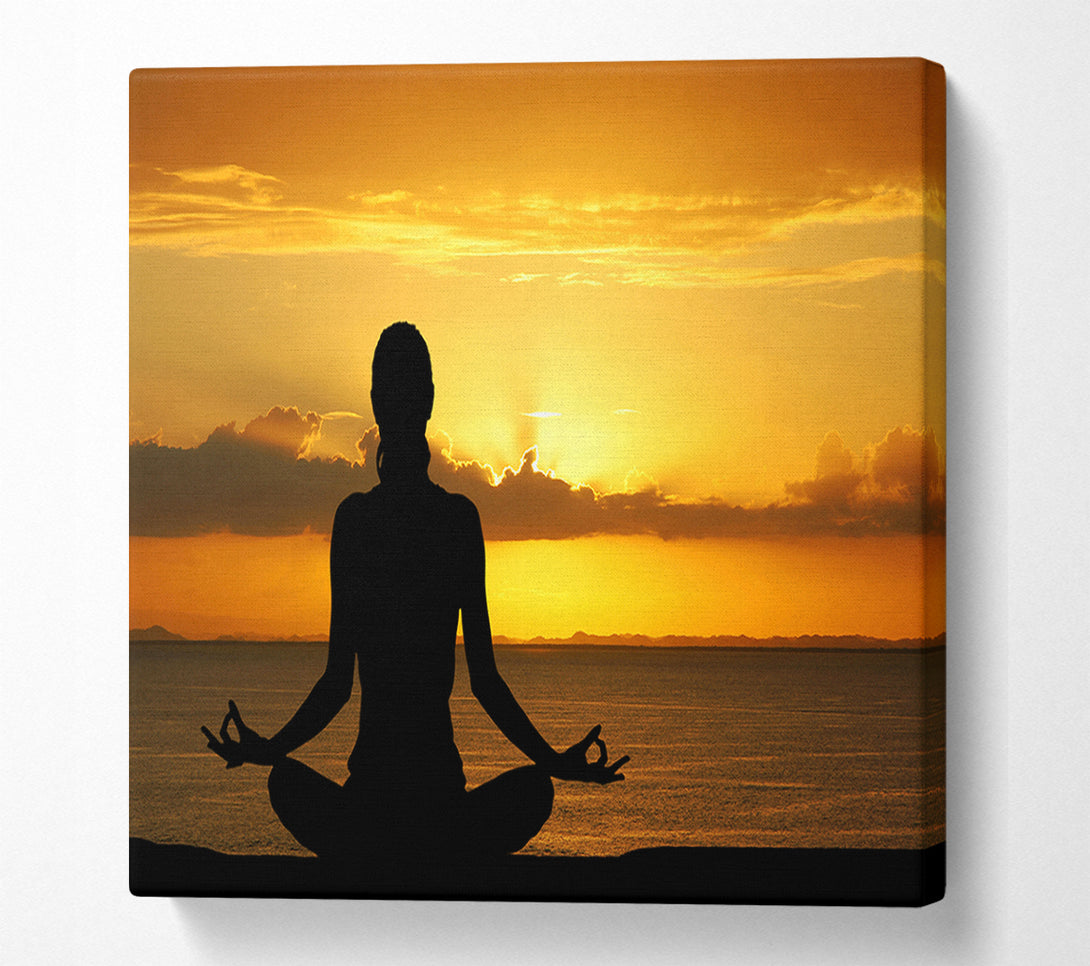  A Canvas Print of Meditating Sunset Glow Canvas Art