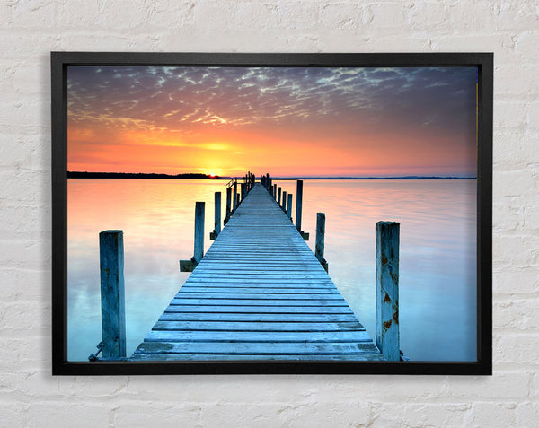 Peaceful Boardwalk Skies Framed Print