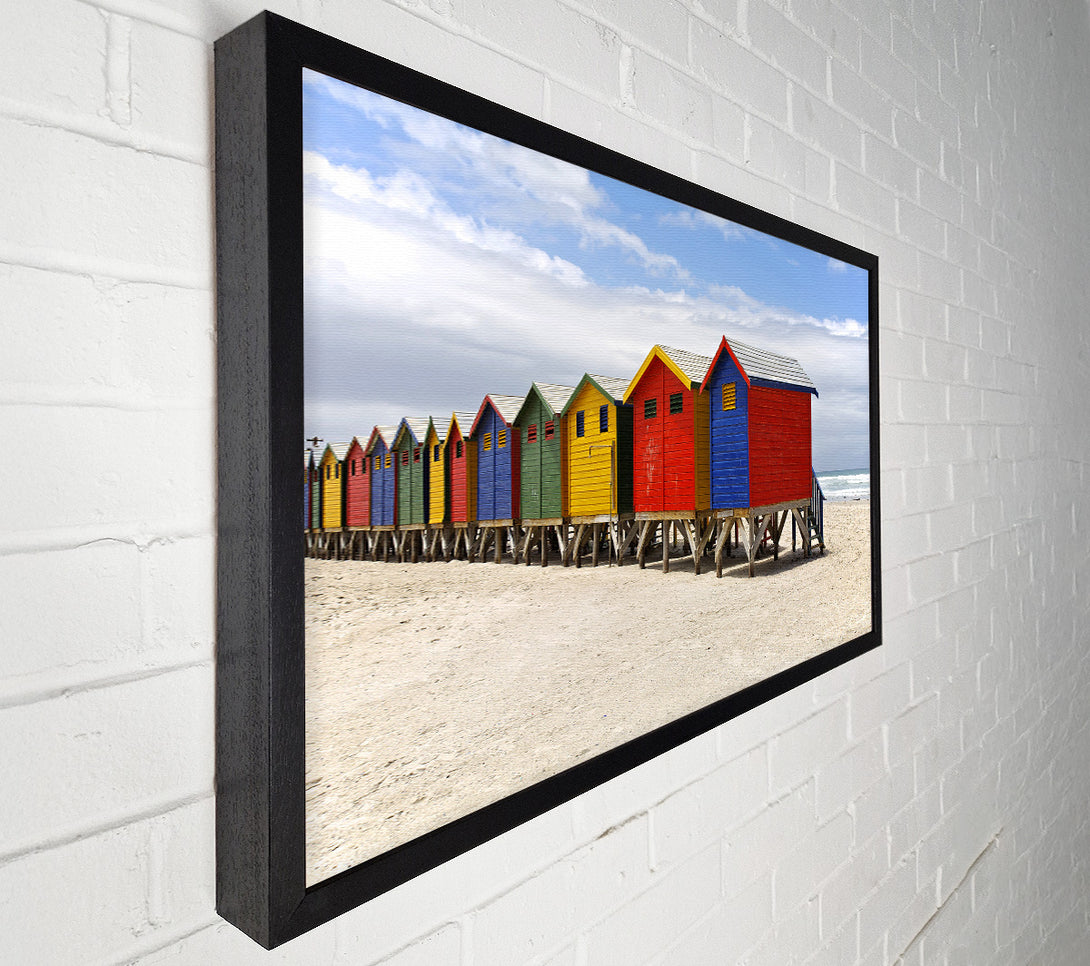  A Canvas Print of Row Of Beach Huts Canvas Wall Art