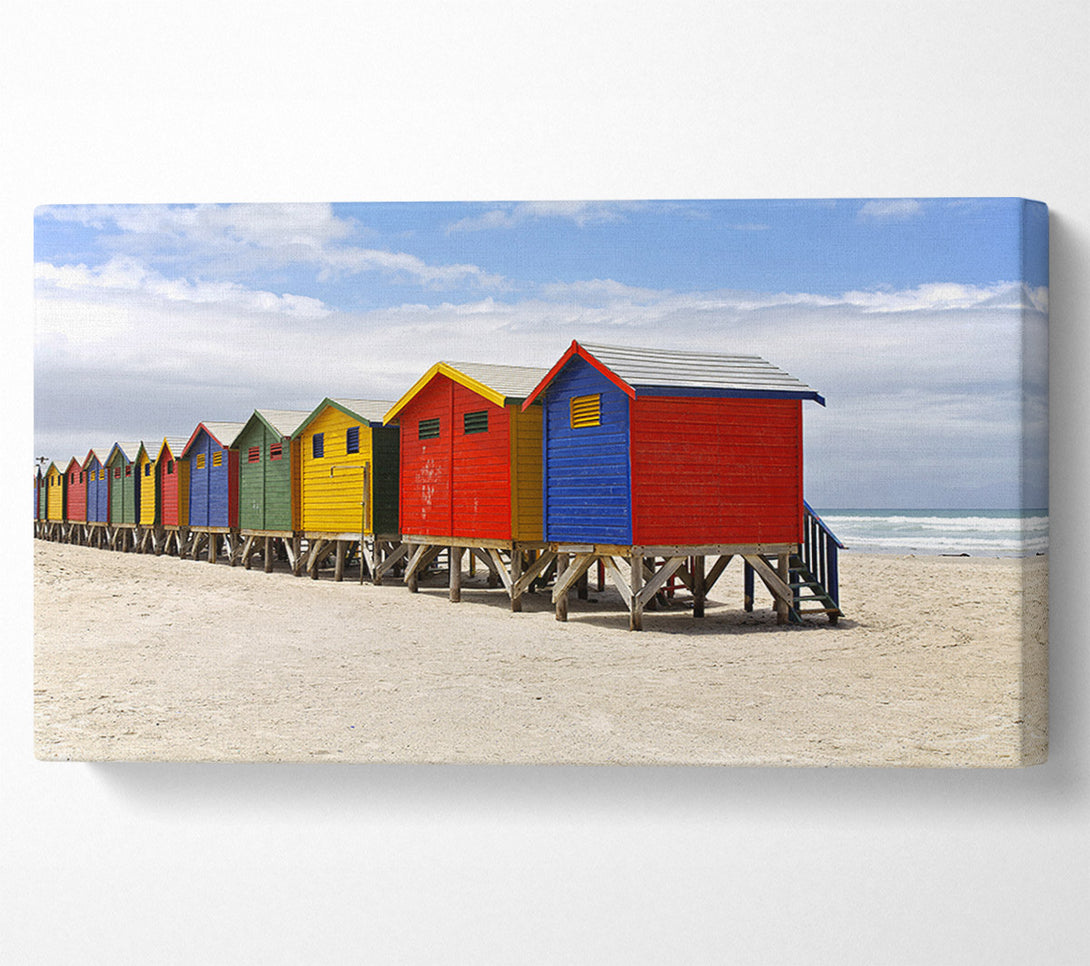  A Canvas Print of Row Of Beach Huts Canvas Wall Art
