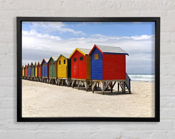 Row Of Beach Huts Framed Print