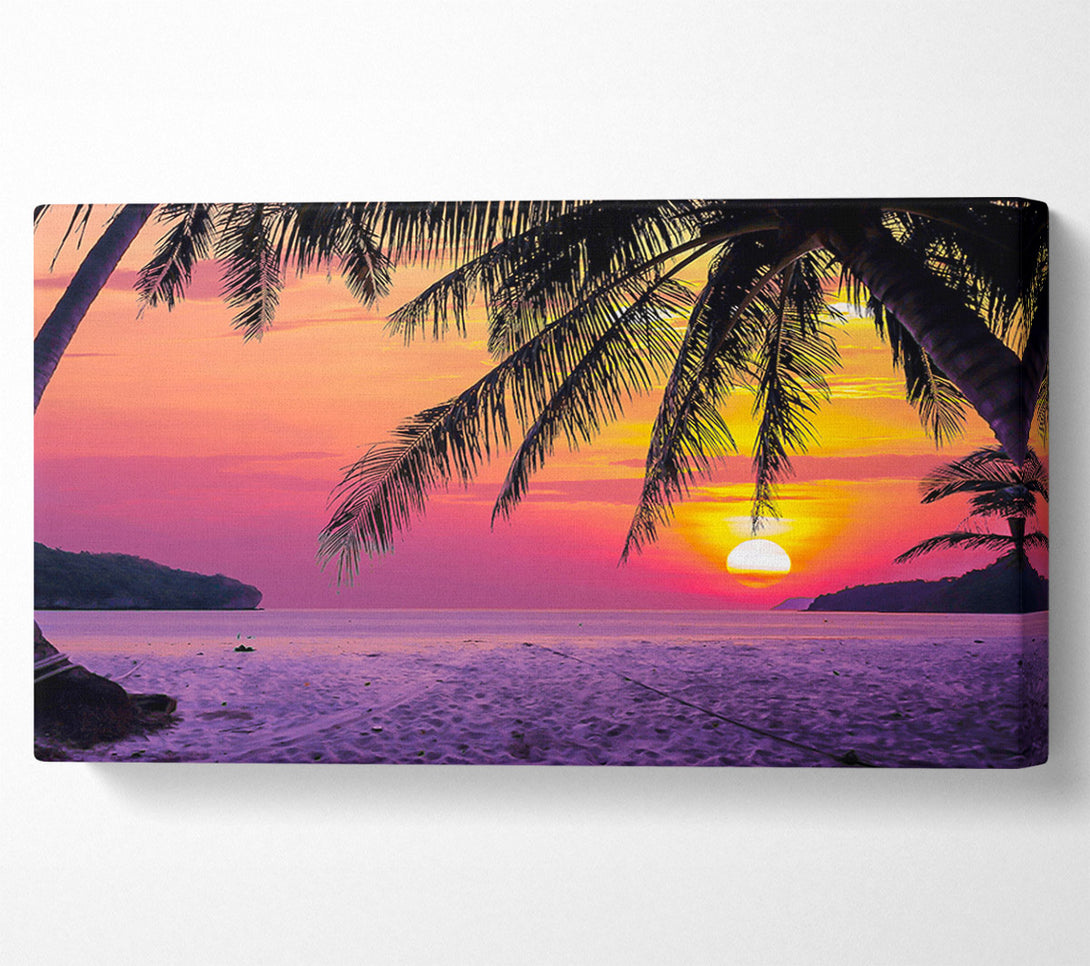  A Canvas Print of Between The Palm Trees Canvas Print