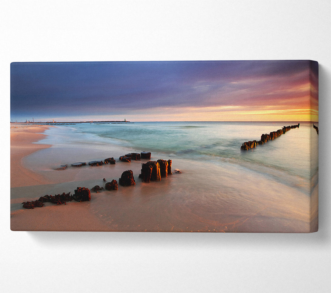  A Canvas Print of Distant Pier Ocean Canvas Print