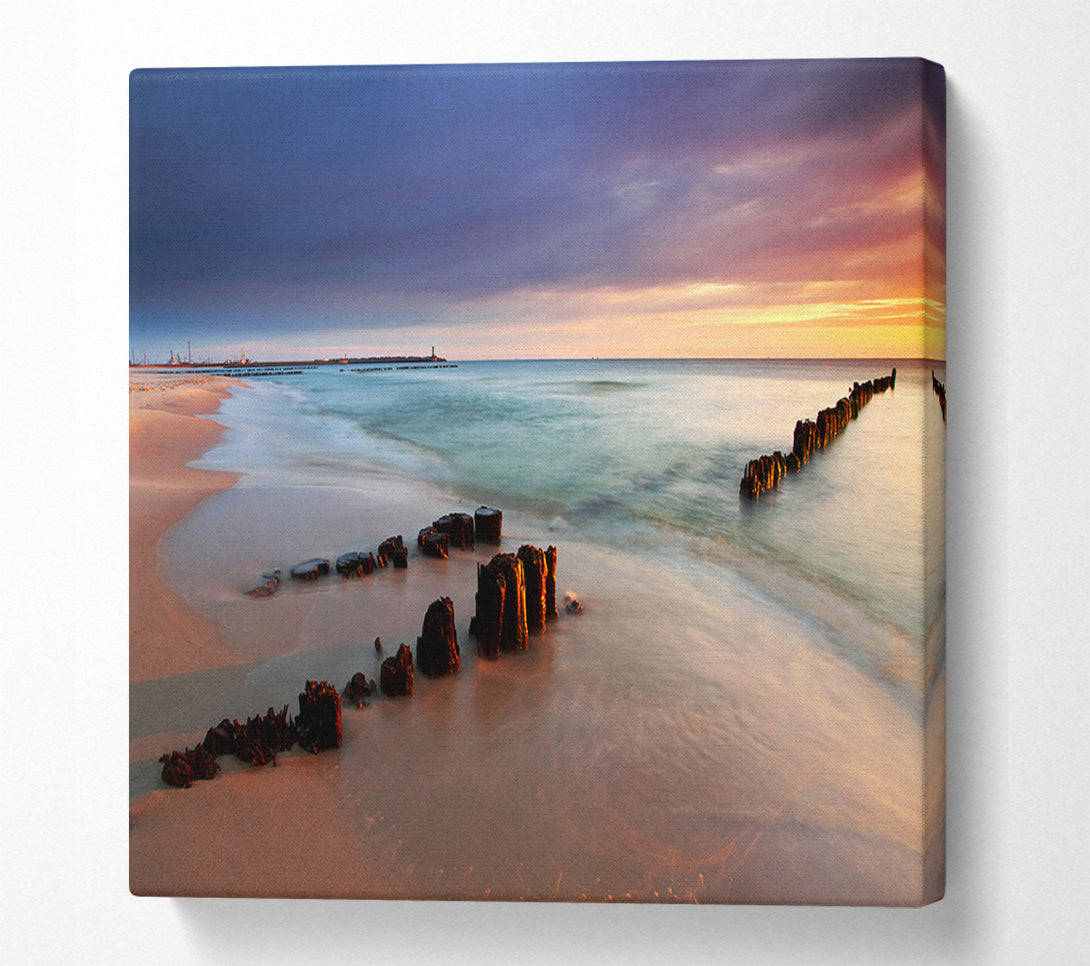  A Canvas Print of Distant Pier Ocean Canvas Print