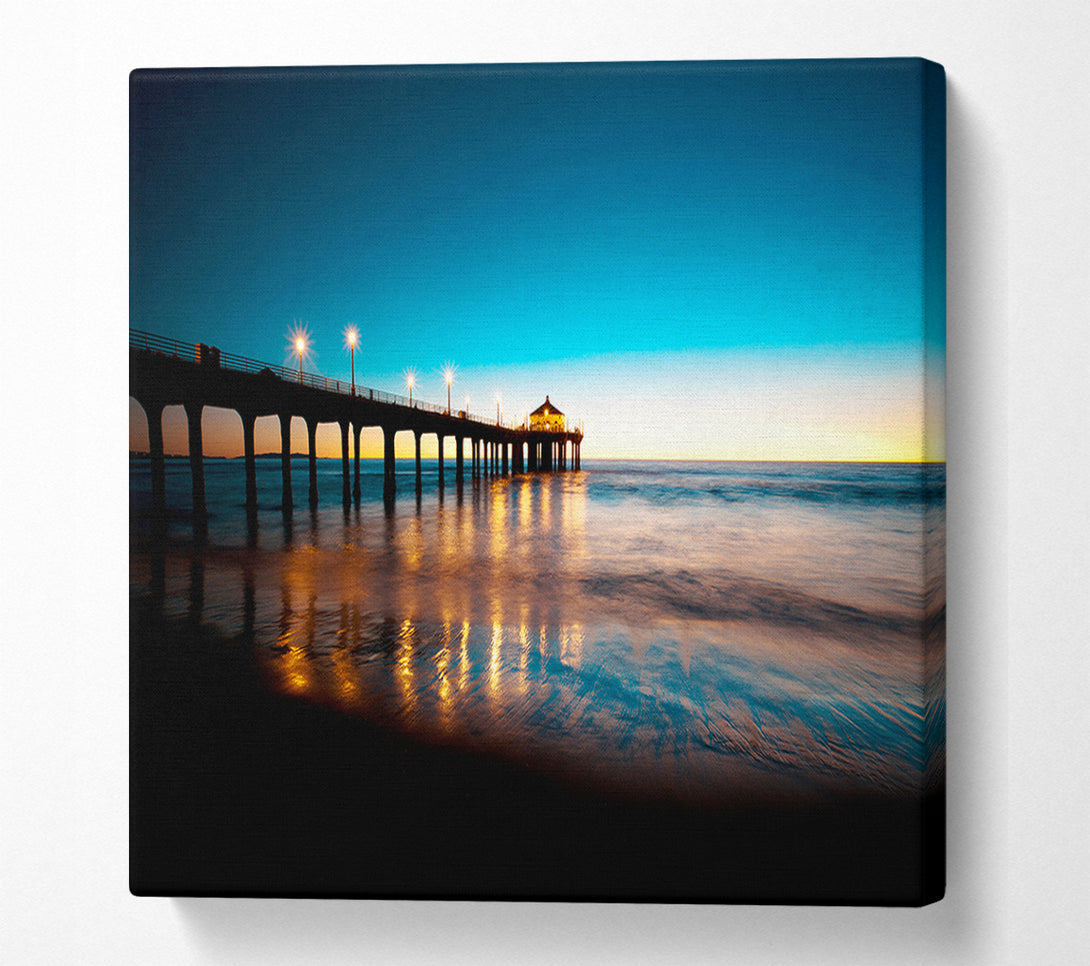  A Canvas Print of Pier Light Glow Canvas Wall Art