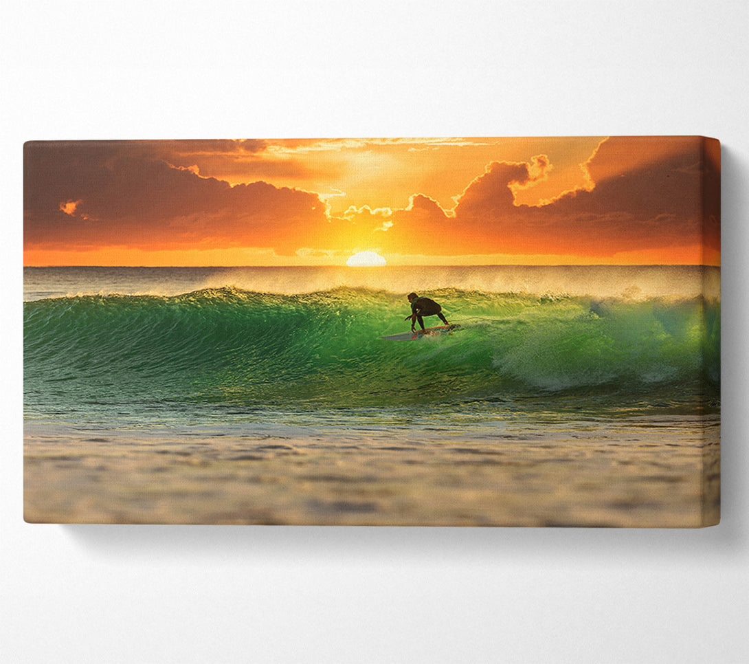  A Canvas Print of Surfer Sunset Canvas Wall Art