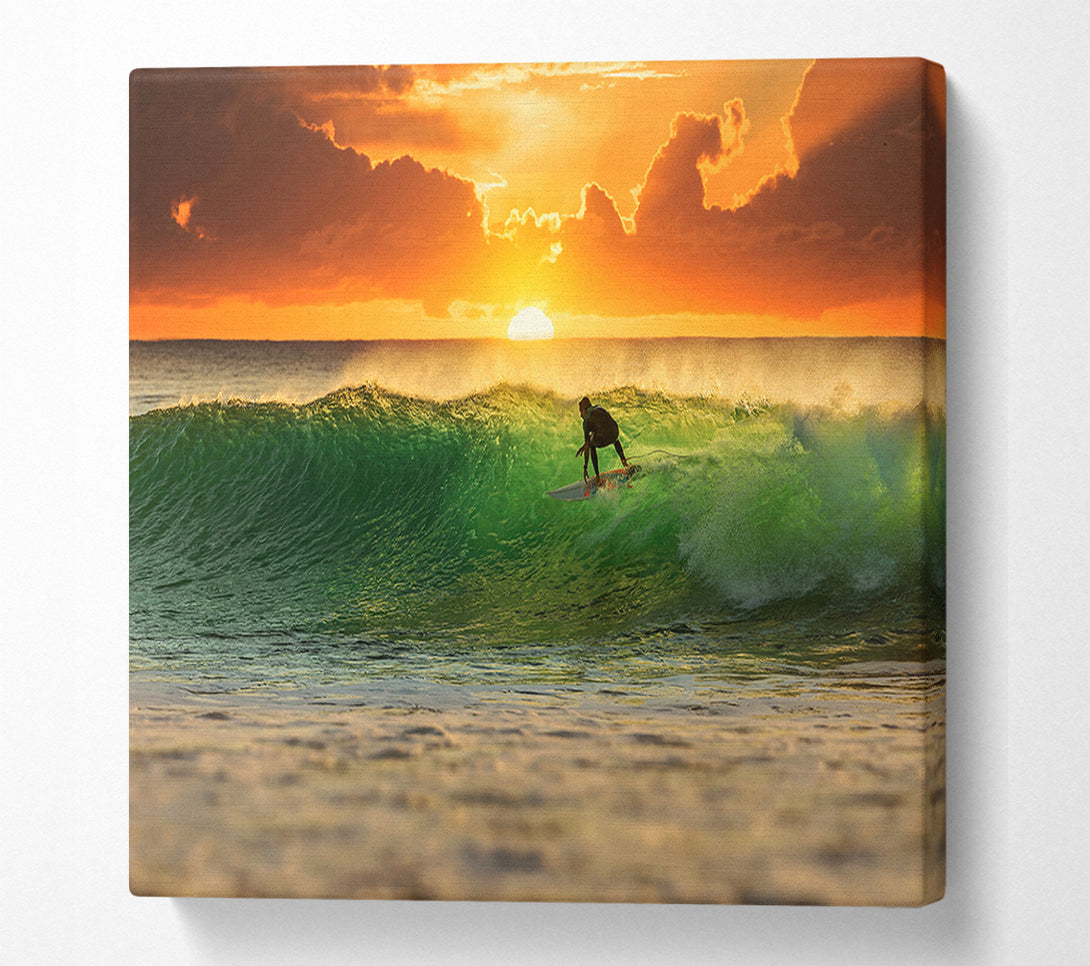  A Canvas Print of Surfer Sunset Canvas Wall Art