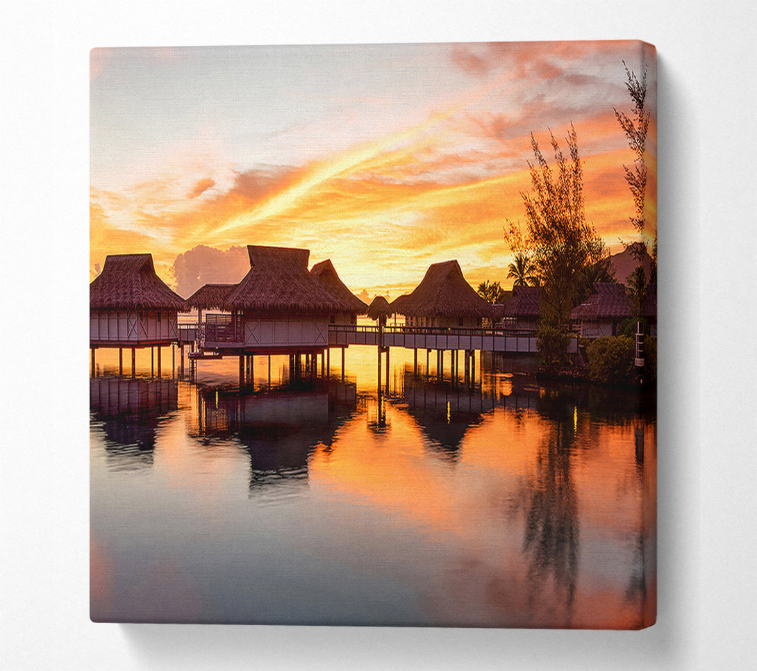  A Canvas Print of Sunset Reflections Canvas Wall Art