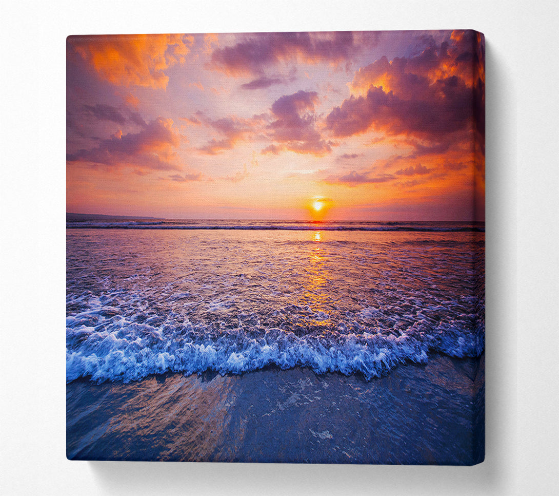  A Canvas Print of Blue Ocean waves Canvas Wall Art