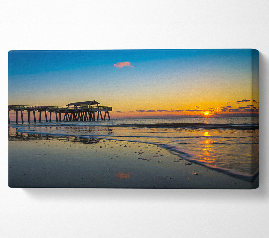 A Canvas Print of Pier At Sunset Canvas Print