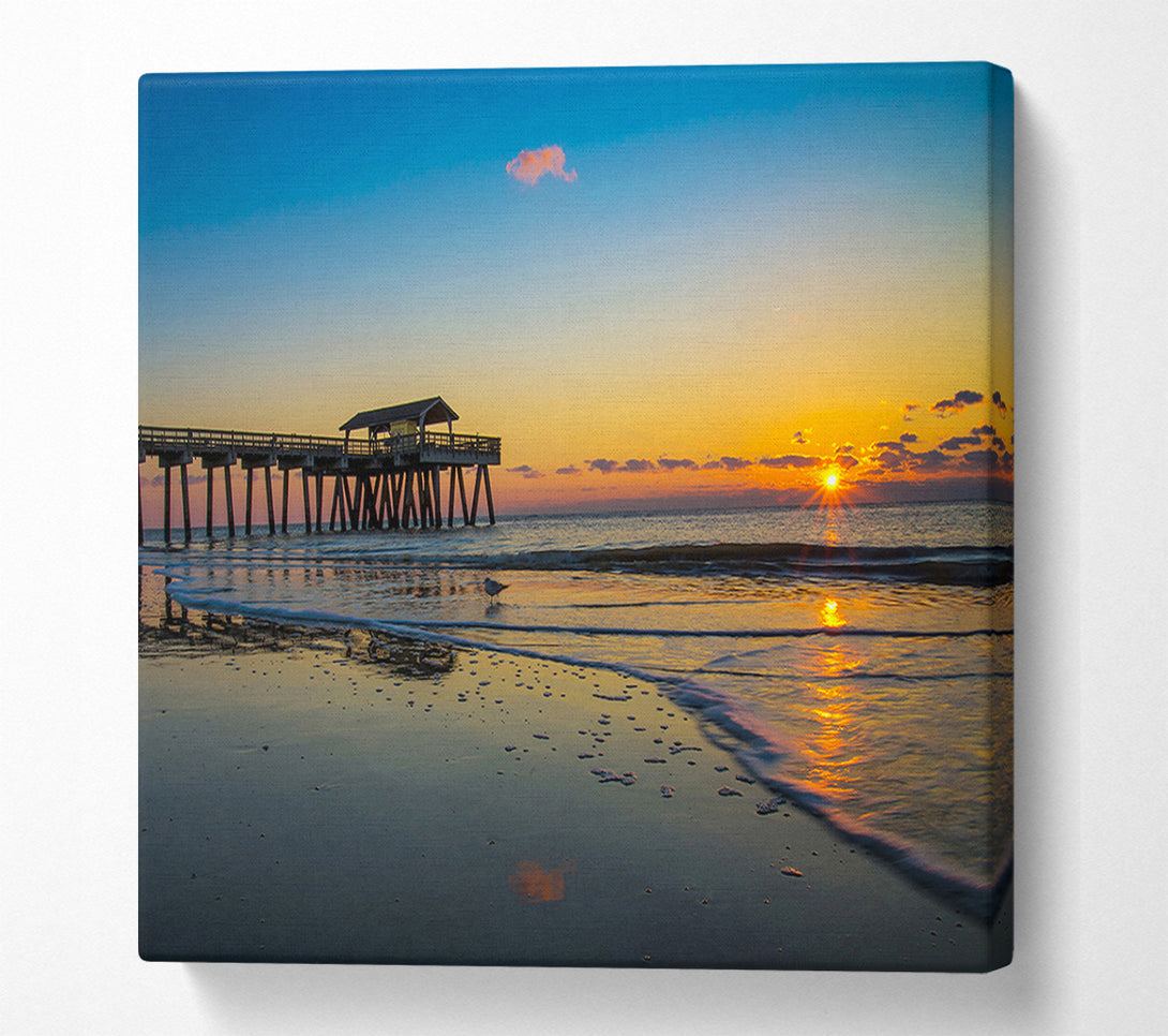  A Canvas Print of Pier At Sunset Canvas Print